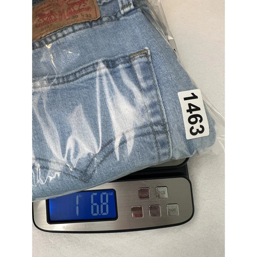 Levis 514 Straight Fit Mens Light Wash Blue Denim Jeans W30 L32